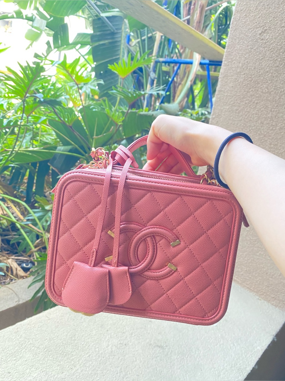 NIB chanel vanity case medium rose/pink
